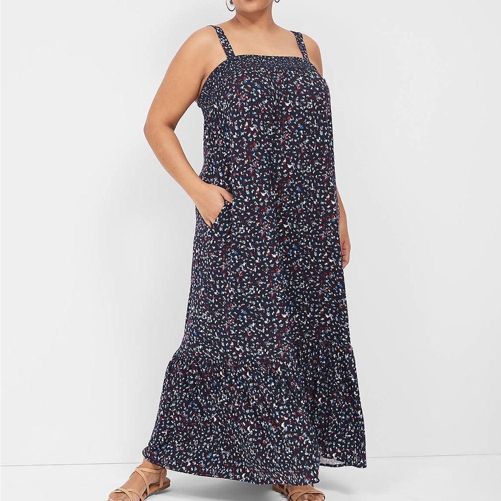 Lane Bryant Navy Floral Maxi Dress